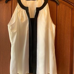 Tahari white sleeveless top